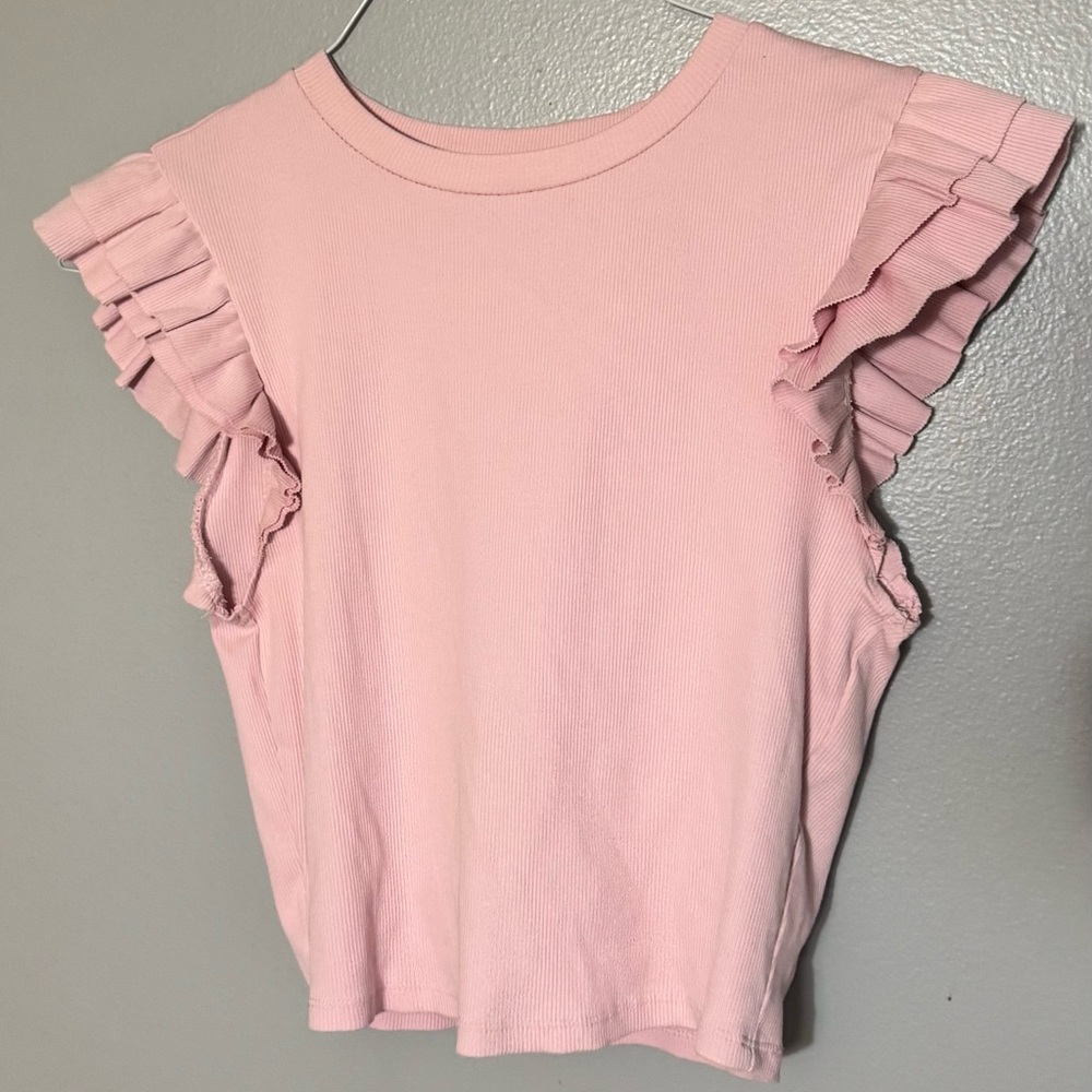 Zara Light Pink Ruffle Sleeve Blouse